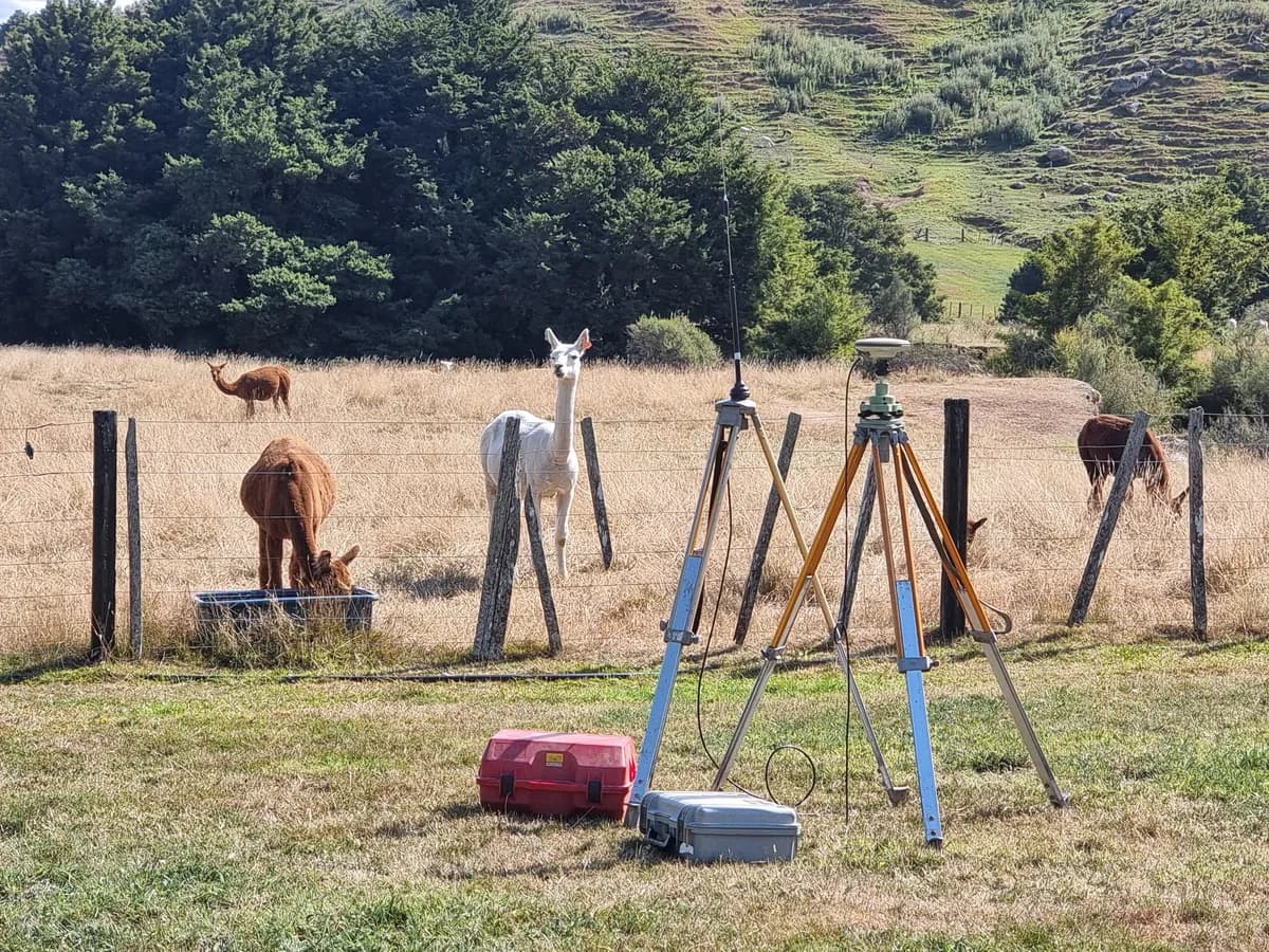 Locating a rural boundary along a fenceline with survey equipment
