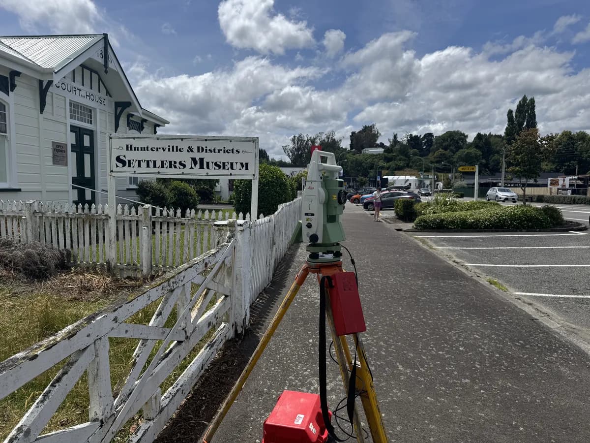 Survey work in a Central North Island township
